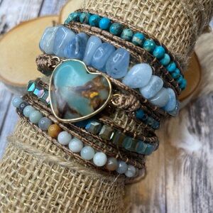 Long Strand Bracelet: The Heart in Turquoise